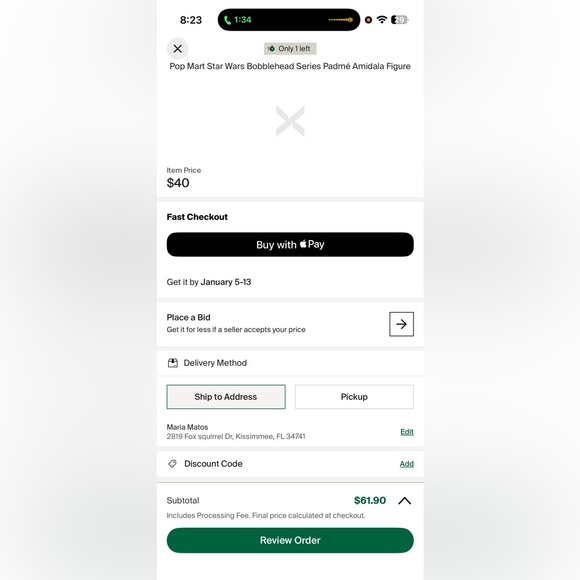 Star Wars Pop Mart Bobblehead Pasme Amidala with Card - Picture 3 of 5